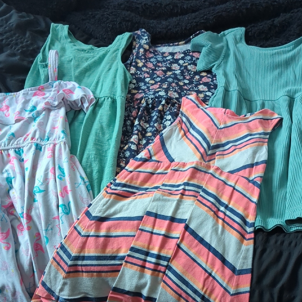 Carter's Multicolor Striped and Floral Kids Dress Set